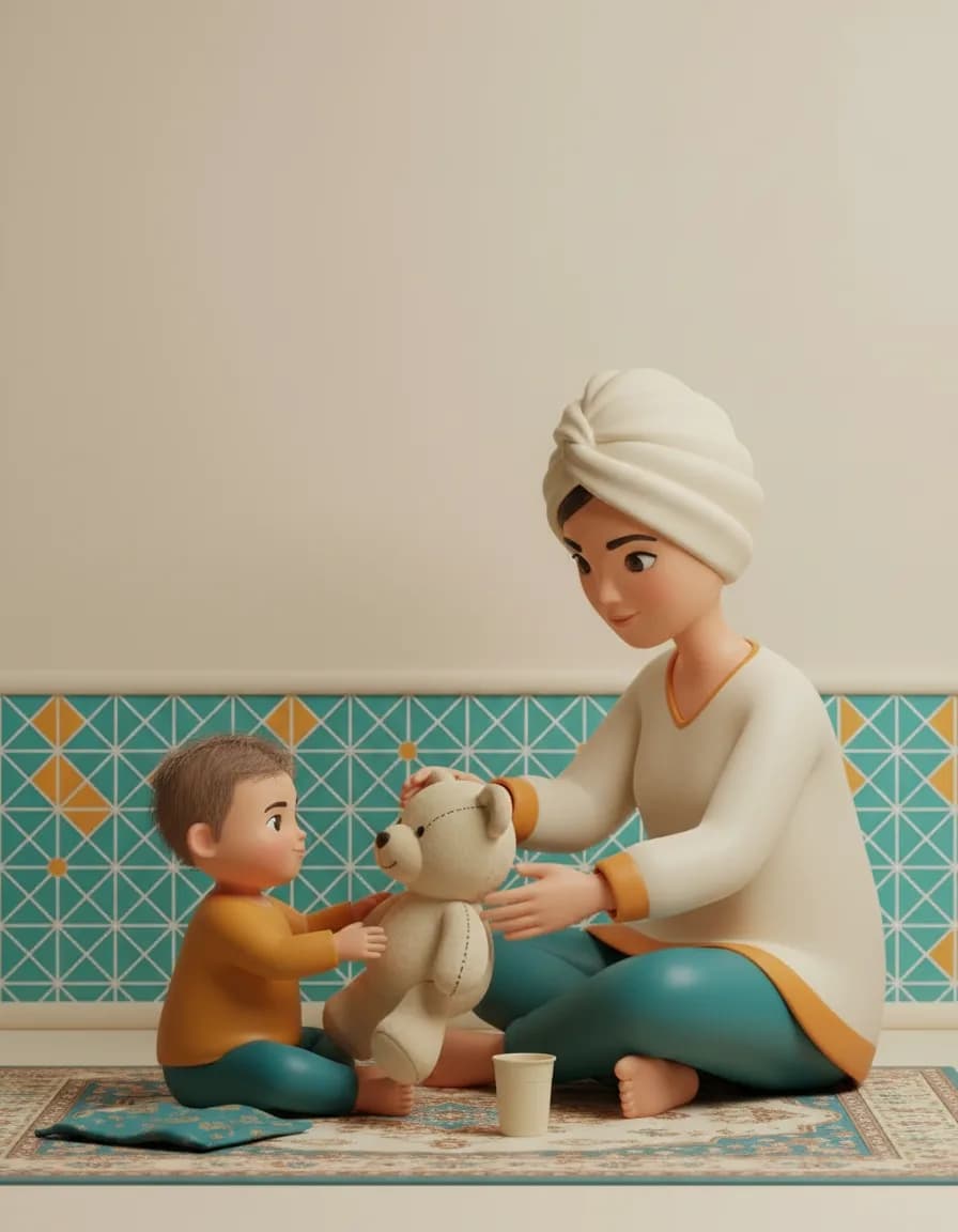 تصویر بازی مراقبت از عروسک خرسی