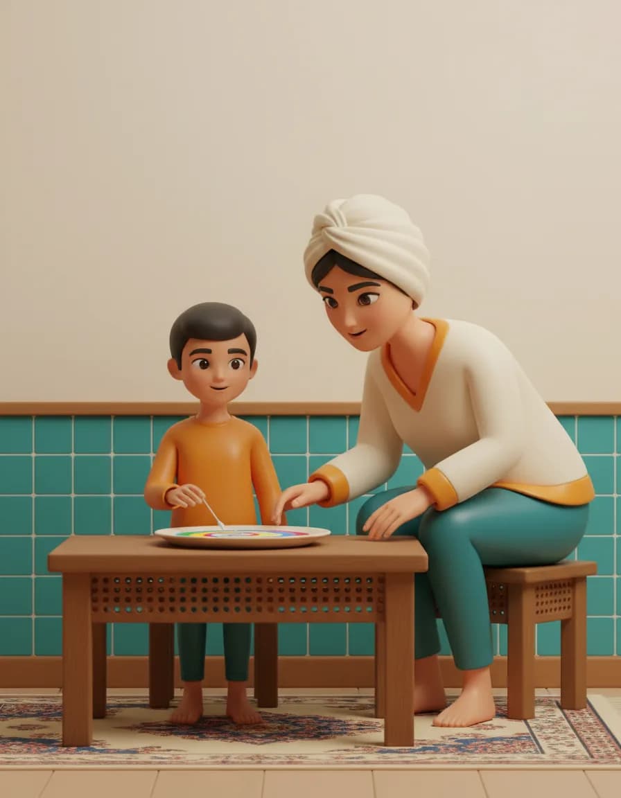تصویر بازی رقص رنگها روی شیر