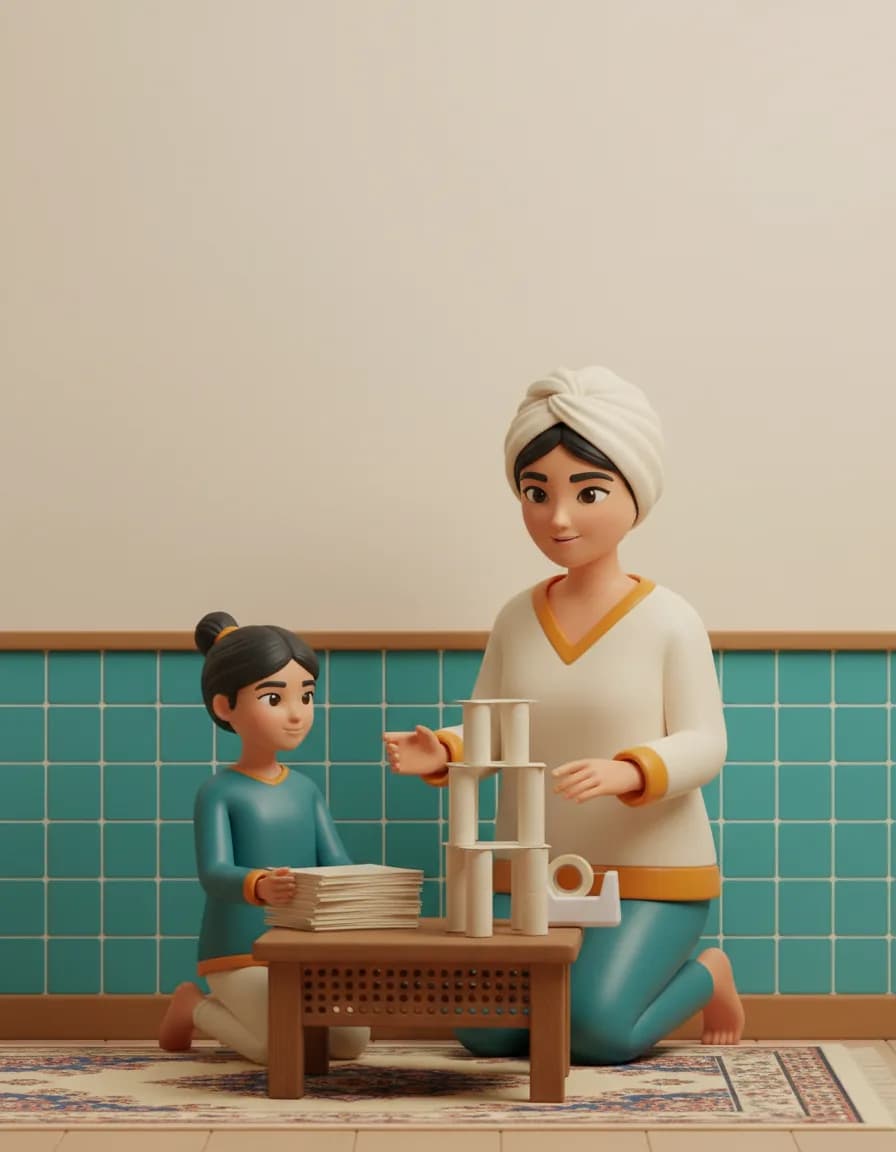تصویر بازی برج کاغذی بلند