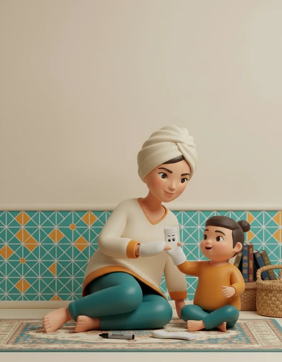 تصویر بازی عروسک جوراب پرحرف