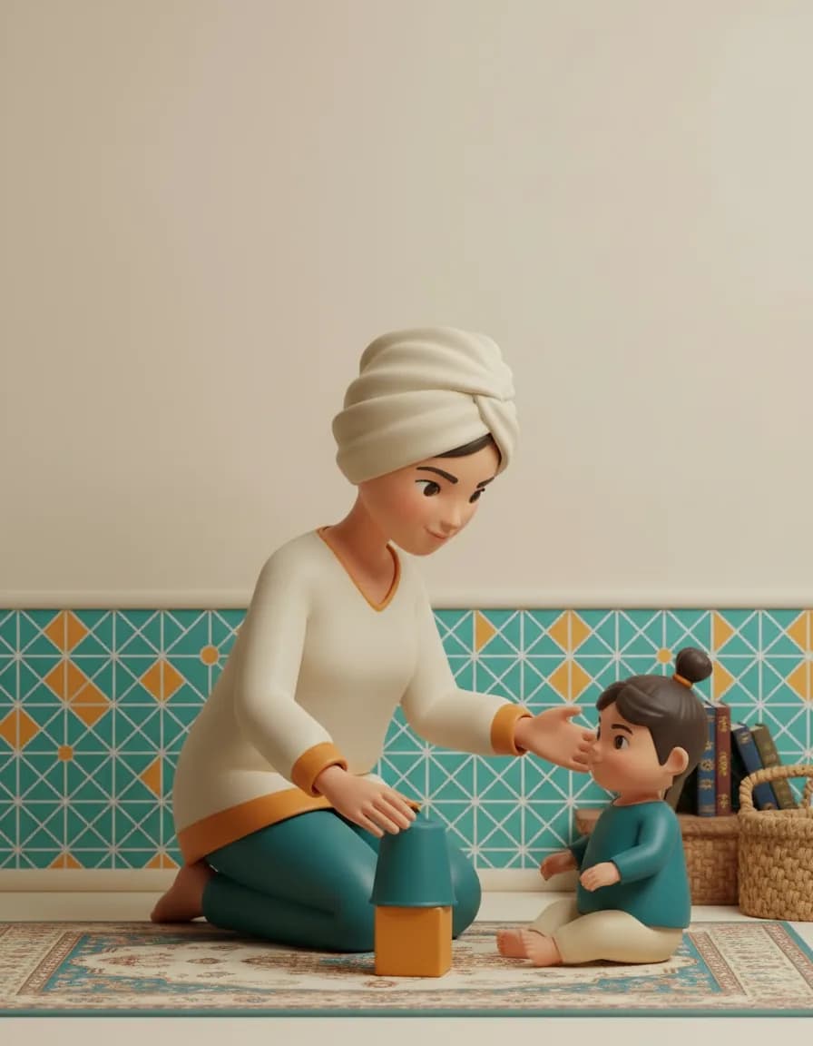 تصویر بازی لیوان و اسباب‌بازی پنهان