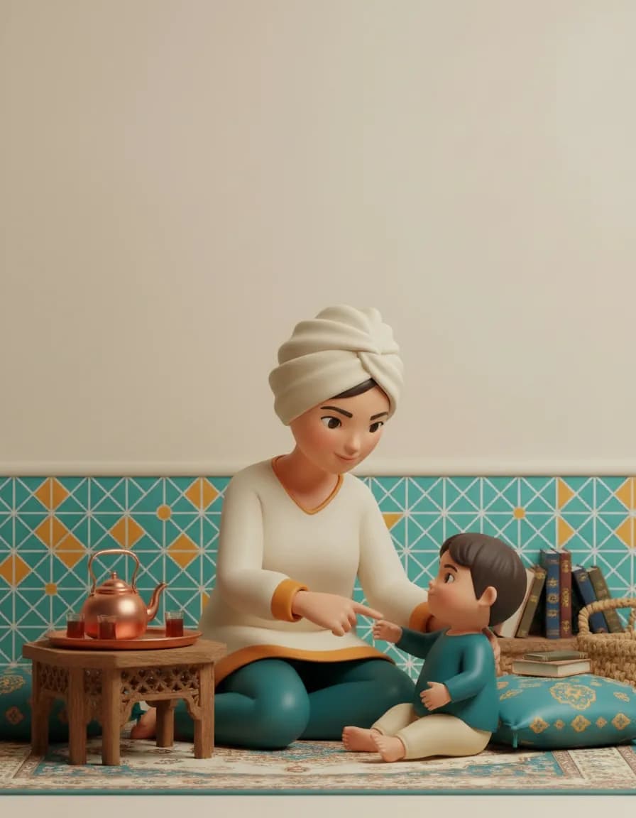 تصویر بازی اسم‌گذاری اعضای بدن حین لباس پوشیدن