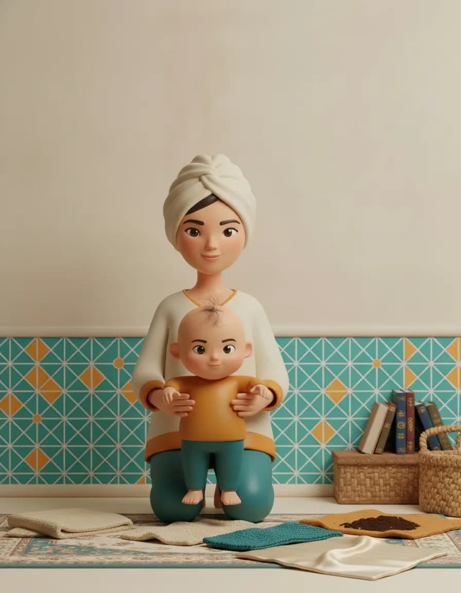 مرحلهی ۲ بازی کاوش کفپا: کودک را زیر بغل بگیرید و کمک کنید روی هر کدام بایستد.