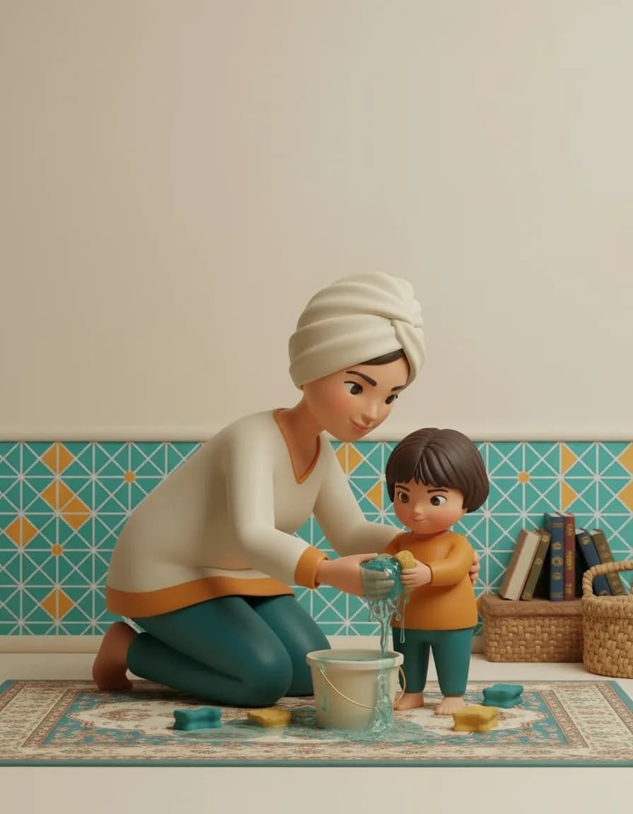 مرحله‌ی ۲ بازی اسفنج‌بازی خیس در بالکن: به کودک بدهید تا فشار دهد و ببیند آب بیرون می‌ریزد.