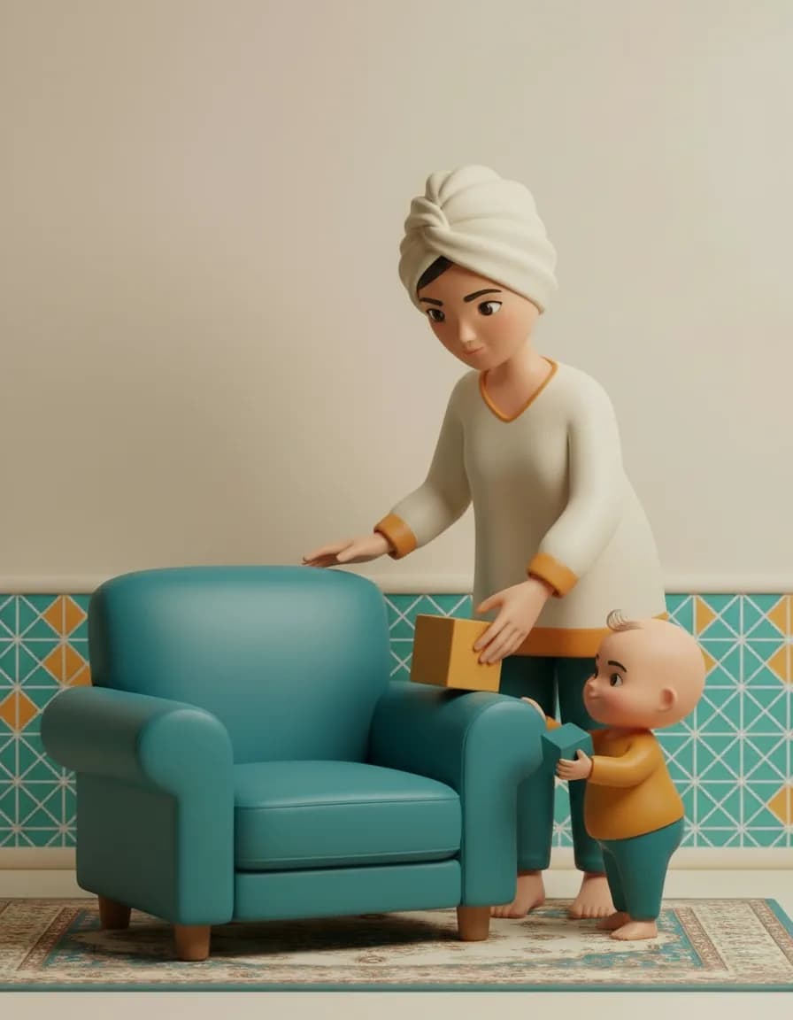 مرحلهی ۳ بازی بایست و برس: وقتی برداشت، اسباببازی را به طرف دیگر ببرید تا اینبار با دست دیگرش دراز کند.