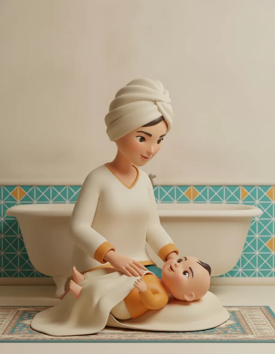 مرحله‌ی ۴ بازی رقص حوله‌ای: تا آخر خشک کردن همین آهنگ و لحن رو نگه دارید.