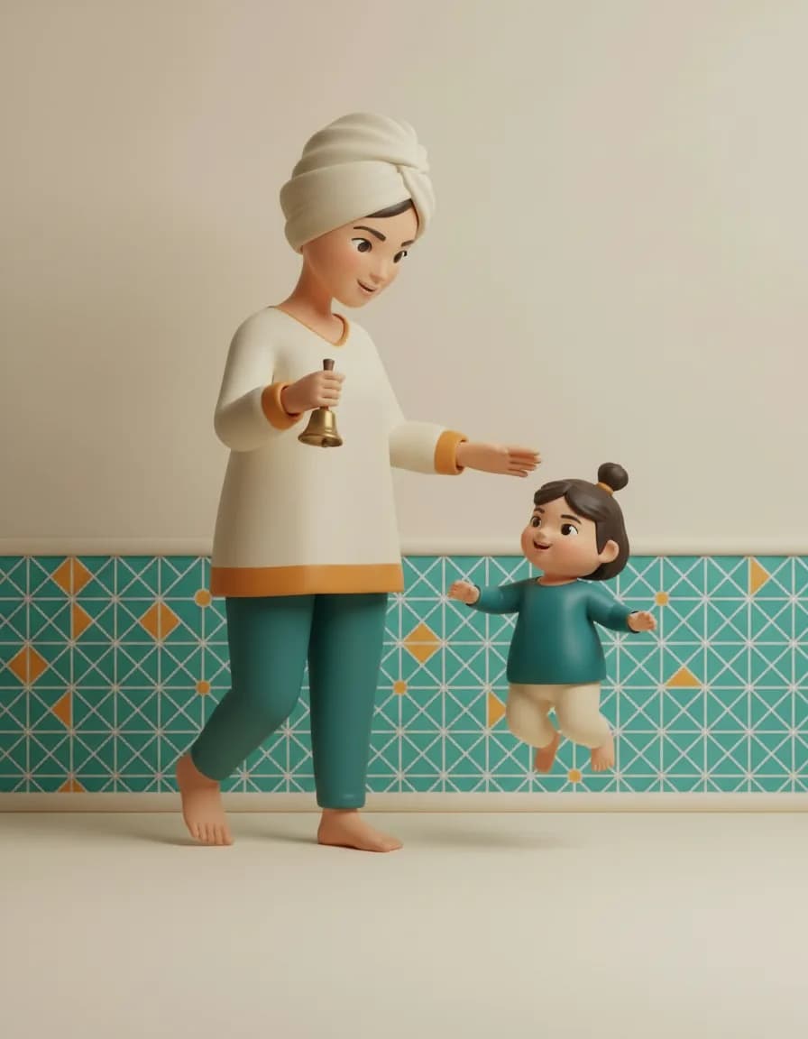 مرحلهی ۲ بازی فرمان صدا: هر صدا رو جدا جدا تمرین کنید تا حرکتش یادش بمونه.