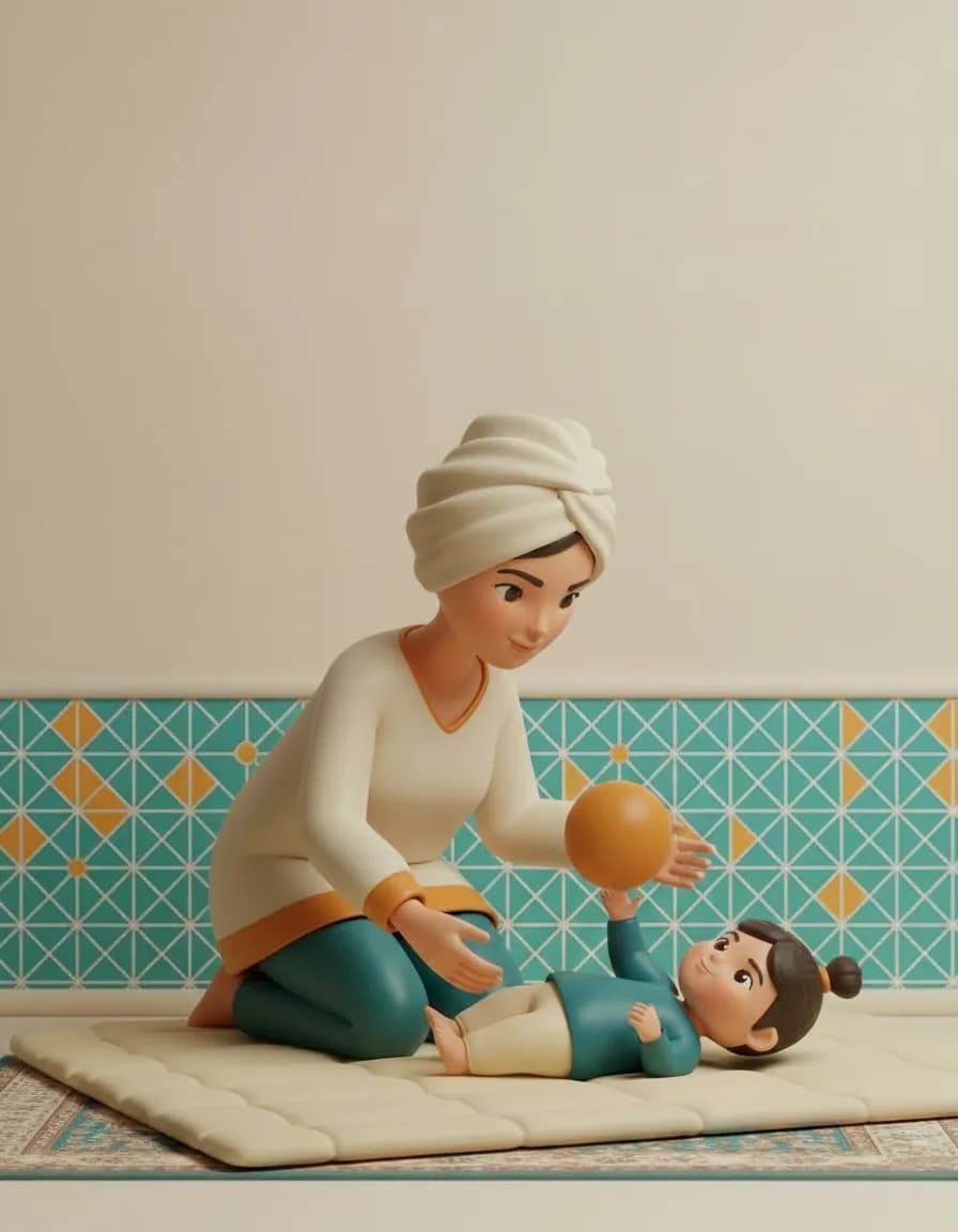 مرحلهی ۲ بازی غلت بده، دنبالش برو: آن را کمی جلوتر غلت دهید تا برود دنبالش بخزد.