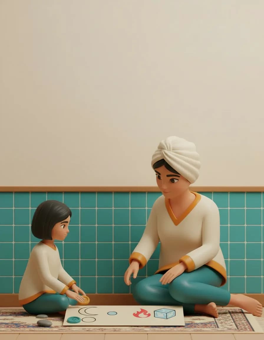 مرحلهی ۳ بازی لوتوی وارونه: کلمهها را بگویید و ببینید چقدر میتواند این وسوسه را کنترل کند که مستقیم به تصویر هممعنی اشاره نکند.