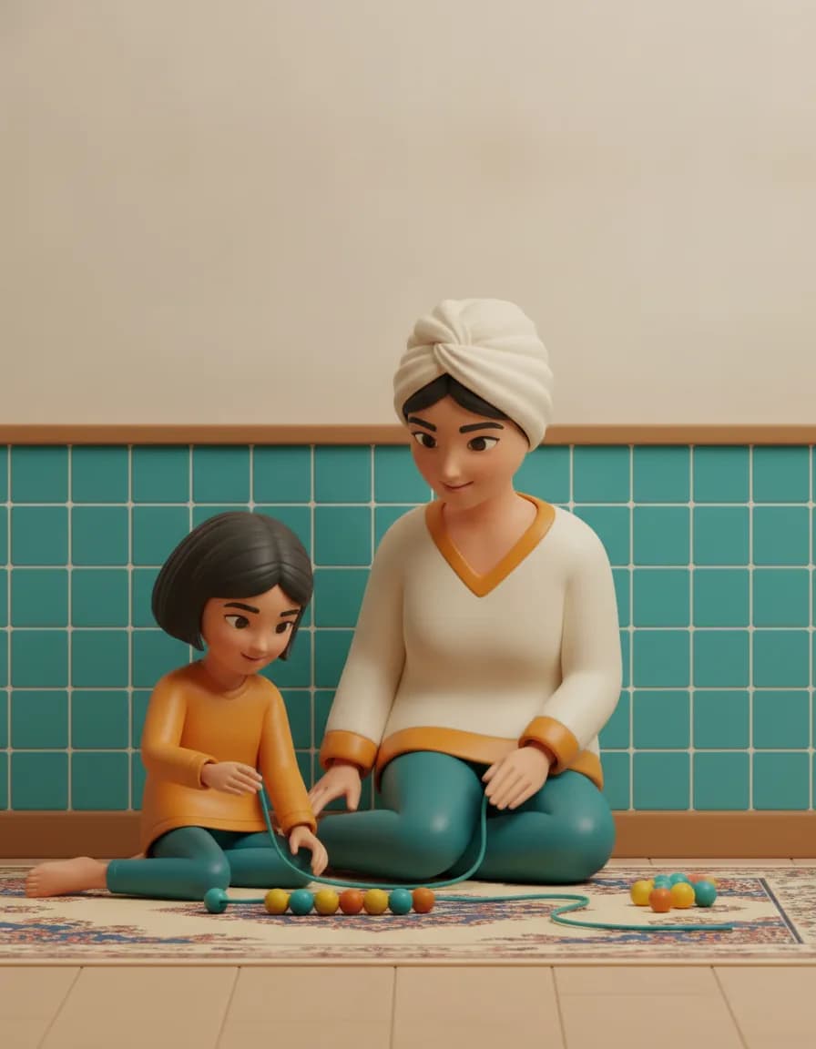 مرحلهی ۲ بازی رژه الگوها: از او بخواهید حدس بزند حرکت بعدی چیست، و بعد الگوی جدیدی خودش بسازد (مثلاً «دست-دست-پا»).