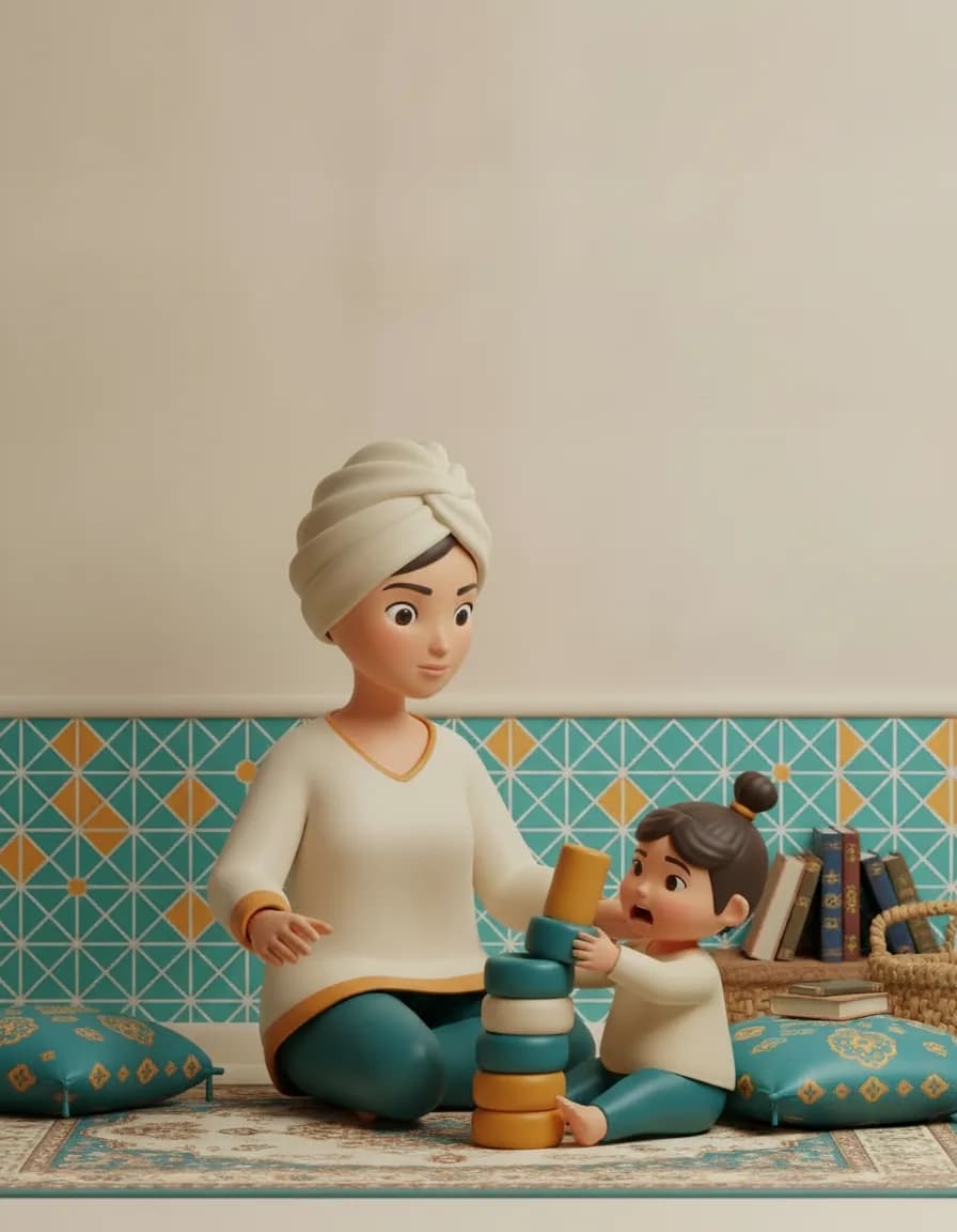 مرحلهی ۳ بازی برج غلتکِ مو: وقتی برج افتاد، با خنده دوباره از اول شروع کنید.